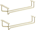 Soro Essentials Set of 2 Brass Plated 10" Glass Hangers, Rust Resistant