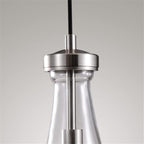 Raindrop Pendant Lights Set of 2, Nickel Pendant Lights Kitchen Island, Brushed Nickel Kitchen Island Light Dining Room Light Fixture, Chandelier for Bedroom Bathroom,Bulb Included