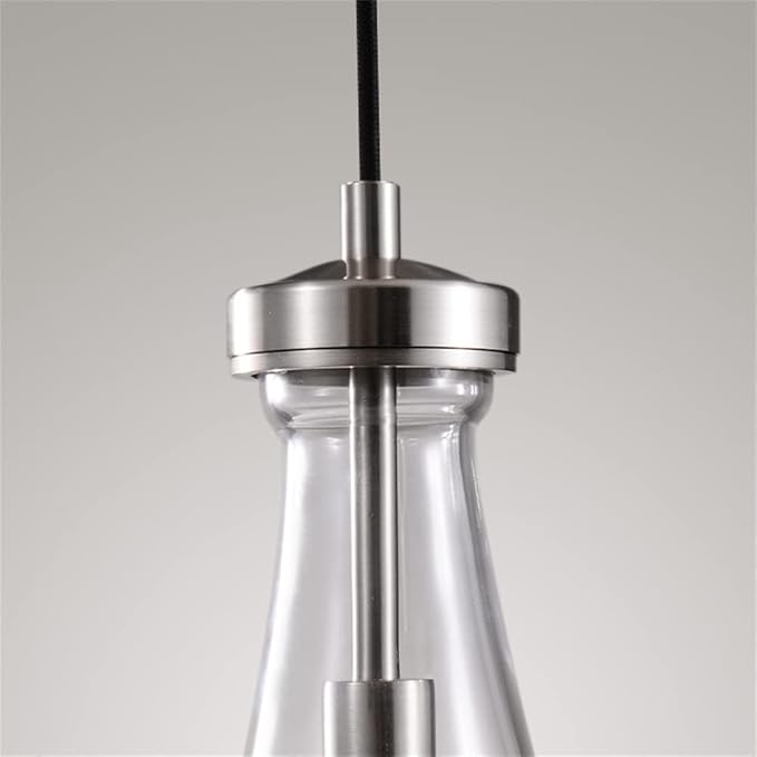 Raindrop Pendant Lights Set of 2, Nickel Pendant Lights Kitchen Island, Brushed Nickel Kitchen Island Light Dining Room Light Fixture, Chandelier for Bedroom Bathroom,Bulb Included