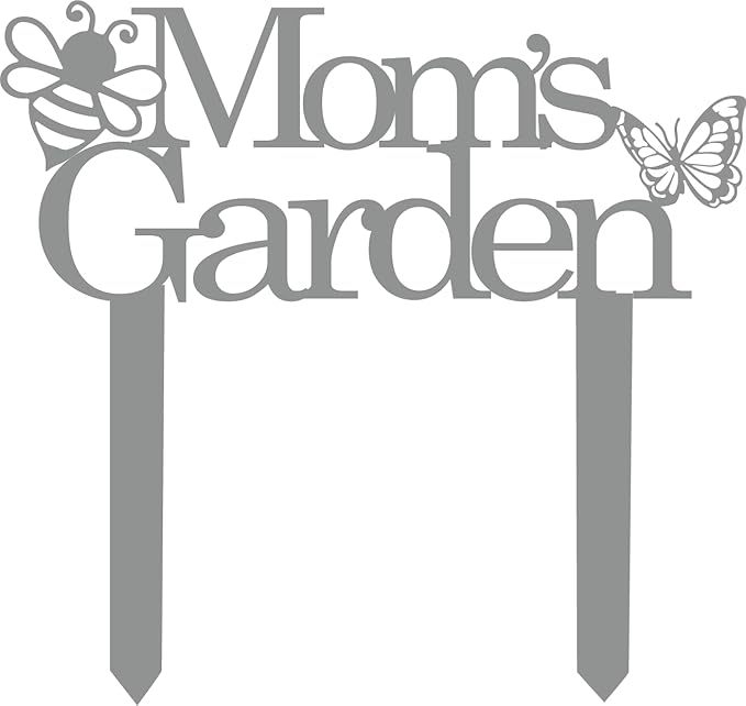 Custom Patio Meta Sign with Stake, Bee and Butterfly Decoration, Farmhouse Yard Art - Personalized Gardener Name, Gift for Mom & Grandma