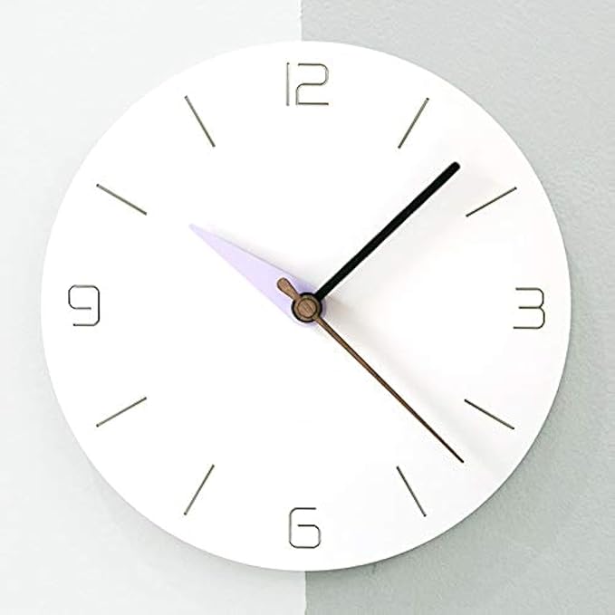 Stephanie Imports Modern Minimalist White & Pastel Purple Silent Wall Clock