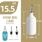 Sweejar Ceramic Olive Oil Dispenser Bottle, Opaque Oil Cruet Protects Oil to Reduce Oxidation, Suitable for Oil, Vinegar, Coffee Syrups & Other Liquids, Pack of 1, 15.5 Fl Oz (Gradient Orange)