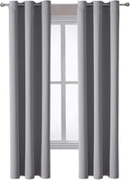 ChrisDowa Grommet Blackout Curtains for Bedroom and Living Room - 2 Panels Set Thermal Insulated Room Darkening Curtains (Light Grey, 42W x 84L)