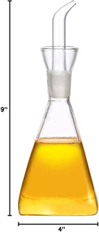 ELETON Olive Oil Dispenser Borosilicate Glass Bottle - 16 oz 500ml Non Drip Dispenser - Leak Proof Pourer Vinegar Drizzler Cruet - Easy Clean Drip Free Bottles for Kitchen