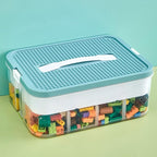 Toys Organizer Storage Case for Lego Box Kids Toy Stackable Building Blocks with Lids Bins Adjustable Lego Storage Containers Plastic Toy Box 1 Layer