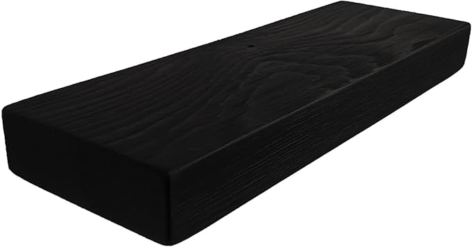 Joel's Antiques 18 Inch Wooden Floating Shelves for Wall - 18x8x2 in - Made of Natural Wood - Short Heavy Duty Rustic Wall Shelves for Bedroom - Perfect for Living Room, Kitchen - Black