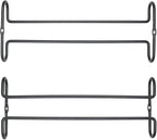 10 Inch Wine Glass Rack Under Cabinet Shelf Stemware Storage Hanging Hanger Organizer Glasses Holder with Drying Under Counter Metal for Kitchen and Bar Set of 4 Black