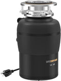Garbage Disposal 1/2 HP Easy install Quiet with Stopper Power Cord, Kitchen sink Food Waste Disposer Continuous Feed, Stainless Steel Grind Half Horsepower AC Motor Unit (MAX-3)