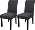 JQinHome Dining Chair Covers Dining Room Chair Slipcovers, 2 Pack High Stretch Removable Washable Parsons Chair Slipcover for Home Party Hotel Wedding Ceremony (Grey)