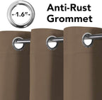 H.VERSAILTEX Ultra Soft Microfiber Thermal Insulated Antique Copper Grommet Blackout Curtains/Window Treatment Draperies 52 by 72 - Inch for Living Room/Bedroom, Set of 2 - Macchiato