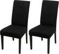 JQinHome Dining Chair Covers Dining Room Chair Slipcovers, 2 Pack High Stretch Removable Washable Parsons Chair Slipcover for Home Party Hotel Wedding Ceremony (Black)