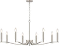 Nickel Chandeliers for Dining Room, 8-Light Chandelier Light Fixture Over Table Modern Candle Chandelier 44in Master Bedroom Chandeliers Lighting for Entry Foyer Bathtub Living Room