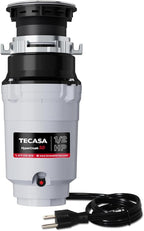 1/2 HP Garbage Disposals, TECASA Continuous Feed, Stainless Steel Food Waste Grinding System for Kitchen Sink Food Waste, Power Cord Included, UL Certified - HyperCrush 50