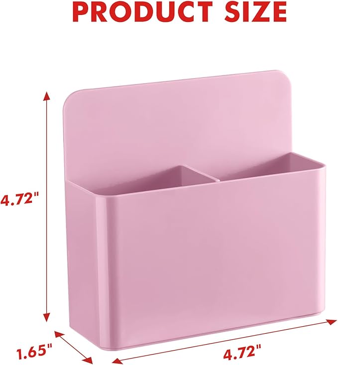 BEYGORM 2 Pack Plastics Magnetic Pen Holder for Refrigerator, Dry Erase Marker Holder for Whiteboard，Magnet School Locker Organizer Accessories, Pencil Cup, Pen Caddy, Classroom Organization(Pink)