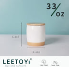 LEETOYI Ceramic Food Storage Jar with Seal Lid,Kitchen Canisters for Countertop, Serving for Ground Coffee, Tea, Sugar, Salt and More, 33 Oz