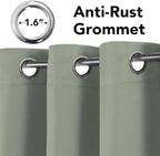 H.VERSAILTEX Room Darkening Curtains for Living Room Light Reducing Thermal Insulated Window Treatment Panels/Drapes Grommet Top 2 Panels Sea Grass - 52 x 84 Inches