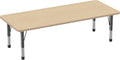 Factory Direct Partners FDP Rectangle Activity School and Classroom Kids Table (30 x 72 inch), Chunky Toddler Leg, Adjustable Height 15-24 inches - Maple Top and Maple Edge