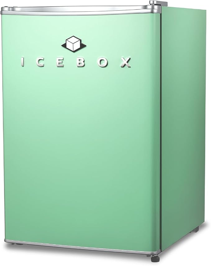 IBCR25MNT Compact, Energy Star Certified Small, Single Door Mini Fridge with Freezer Refrigerator, Large (2.5 cu ft), Mint Green