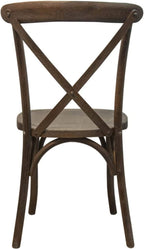 EMMA + OLIVER 2-Pack Gray Wash Dark Driftwood X-Back Chair