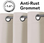 H.VERSAILTEX Room Darkening Curtains for Living Room Light Reducing Thermal Insulated Window Treatment Panels/Drapes Grommet Top 2 Panels (Ivory - 42 x 72 Inches)
