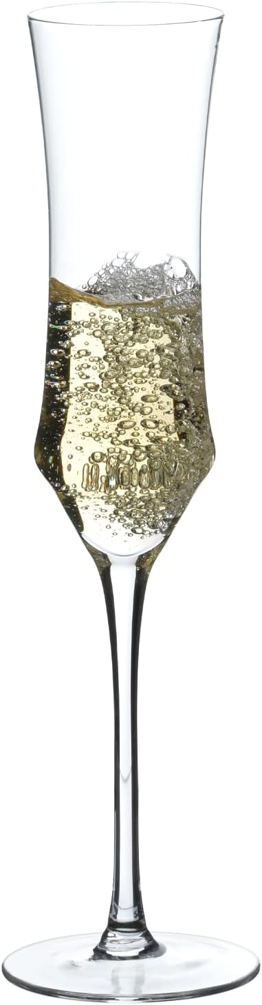 Hand Blown Crystal Champagne Flutes, Sparkling Champagne Glasses Set of 1, 7 oz
