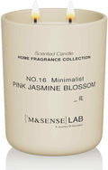 M&SENSE Natural Soy Candle| Pink Jasmine Blossom | 16.6 oz, 95H Burn | Minimalist Scented Candle for Relaxation, Gifting, Home Décor | for Bedroom, Office, Party Large