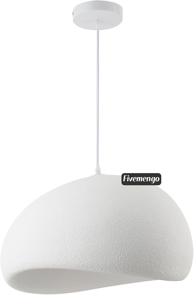 15.7in Wabi Sabi Pendant Lights Kitchen Island Lighting Fixture Ceiling Mount White Modern Japanese Lamp Japandi Chandelier for Dining Living Room Hallway Bedroom Restaurant Hanging Lamp