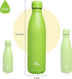 Insulated Water Bottles,25 oz Double Wall Stainless Steel Vacumm Metal Flask for Sports Travel,Green