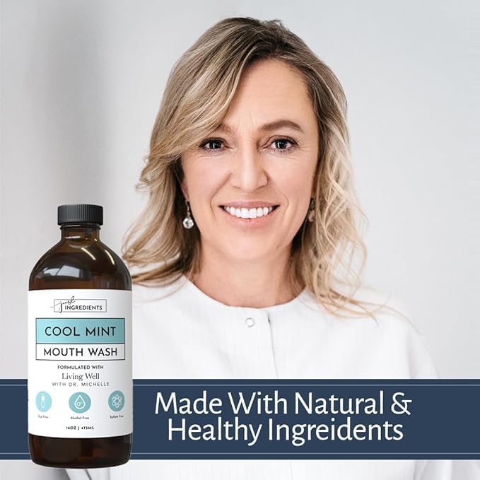 Cool Mint Remineralizing Mouthwash | Hydroxyapatite & Colloidal Silver Formula | Alcohol-Free | Fluoride-Free Mouth Rinse