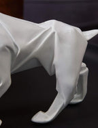 HAUCOZE Dinosaur Statue Arts Animal Figurine Modern Decor Leopard Sculpture Polyresin White 9.8inch