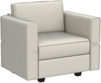Belffin Modular Sectional Arm Chair Accent Chair with Storage Seat Single Club Chair for Apartment Velvet Grey