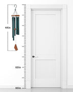 Wind Chimes Outdoor Large Deep Tone,Sympathy Wind Chime Outdoor, Memorial Wind-Chime with 6 Tuned Tubes, Elegant Chime for Garden, Patio, Balcony and Home Decor, Matte Green