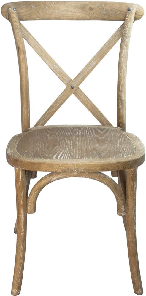 EMMA + OLIVER Natural with White Grain X-Back Chair