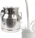 Stainless Steel Milk Can, 20 L/5.25 Gallon Heavy Duty Airtight Storage Canister Milk Bucket with Lid, Embedded Silicone Milk Jug Wine Pail Water Cereals Bucket with Three Latches and Two Handles