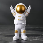 4 Pcs Gold White Astronaut Statues Set, Spaceman Sculpture Figurines Home Ornament Cake Toppers Gift