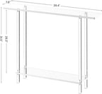 Acrylic Narrow Console Table for Entryway, 7.6" D x 39.4" W x 31.5" H, Square Legs, Skinny Entry Table for Sofa, Foyer, Hallway, Living Room, Modern, 2-Tier, Clear