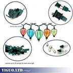 11FT Multicolor String Lights with 10 Bulbs, UL Listed Connectable Waterproof Decorative LED Lights Hanging for Backyard Patio, Indoor/Outdoor for Christmas Wedding Party Festival Lighting