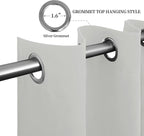 Easy-Going Blackout Curtains for Bedroom, Solid Thermal Insulated Grommet and Noise Reduction Window Drapes, Room Darkening Curtains for Living Room, 2 Panels(52x63 in, Greyish White)