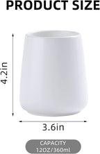 White Toothbrush Holder for Bathroom - Ceramic Tooth Brushing Holders, Toothbrush Cup & Toothpaste Organizer for Bathroom Countertop, Makeup Brush Holder, Pen Holder for Home Desktop Storage