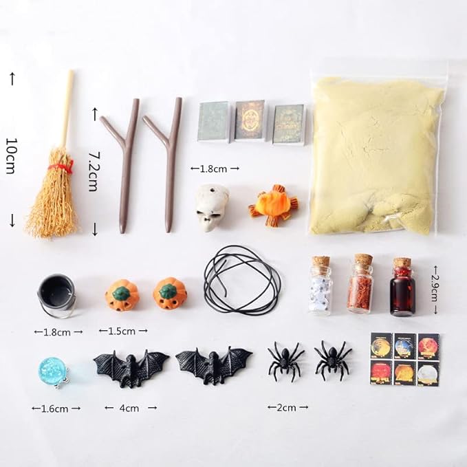 Dollhouse Decoration Accessories, 1:12 Dollhouse Ornament Mini Halloween Horror Decoration Set
