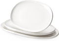 DOWAN Large Serving Platter, 16"/14"/12" Porcelain Platters for Entertaining Wedding Party, White Oval Plates Set of 3, Serving Dishes for Serving Food, Housewarming Gifts