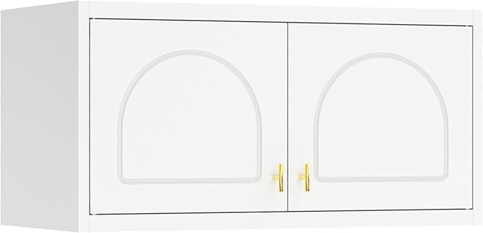 Bathroom Cabinet Wall Mounted, Metal Laundry Wall Storage Cabinets Over Toilet, Medicine Cabinet Organizer with 2 Doors, Floating Cabinets for Launtry, Kitchen, Bathroom, Living Room