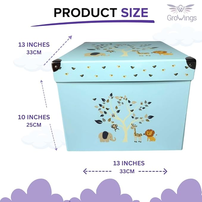 GroWings Baby Keepsake Box - Large Memory Storage for Newborns, Suitable for Boys and Girls, Strong, Durable, and Collapsible Gifts