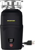 A400 Garbage Disposal 1/2 HP for Kitchen Sink, Small Fit Food Waste Disposer Fast Continuous Feed Stainless Steel Grinding, Quietness, Ease of Installation, Corded, Powerful Drainage Half Horsepower
