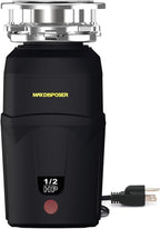 A400 Garbage Disposal 1/2 HP for Kitchen Sink, Small Fit Food Waste Disposer Fast Continuous Feed Stainless Steel Grinding, Quietness, Ease of Installation, Corded, Powerful Drainage Half Horsepower