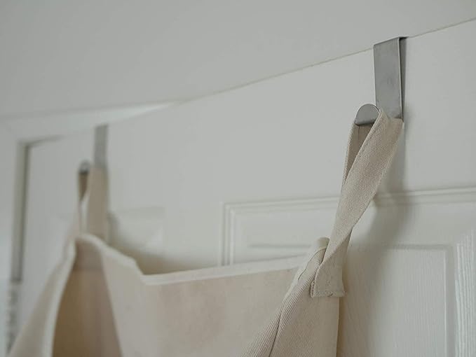 Laundry Collector, Laundry Hamper, Door Hanging Laundry bag with hooks (Beige, 65Liters)