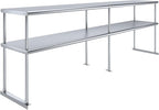 AmGood Double OverShelf Stainless Steel NSF - Many (96" Long x 18" Deep)