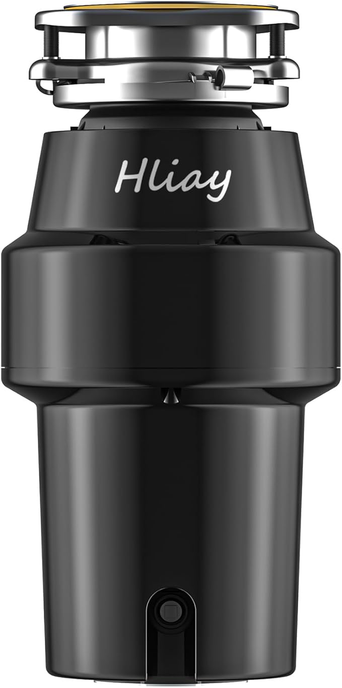 DC Garbage Disposal 3/4 HP Quiet (60dB) with Cord & Dishwasher Hookup for Kitchen Sink Food Waste, 6-Stage Grinding, 3-Bolt, 2700RPM, Continuous Feed, Titanium Stainless Steel, 10-Year Warranty