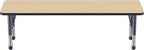 Factory Direct Partners FDP Rectangle Activity School and Classroom Kids Table (24 x 72 inch), Chunky Toddler Legs, Adjustable Table Height 15-24 inches - Maple Top and Navy Edge