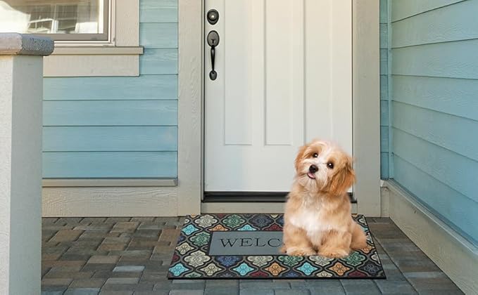 Durable Heavy Duty Front Door Mat - 24"x36" Large Outdoor Welcome Mat Non-Slip Rubber Entrance Door Mat Apply to Home High Traffic Area,Porch, Patio, Farmhouse，Entryway Floor Mats